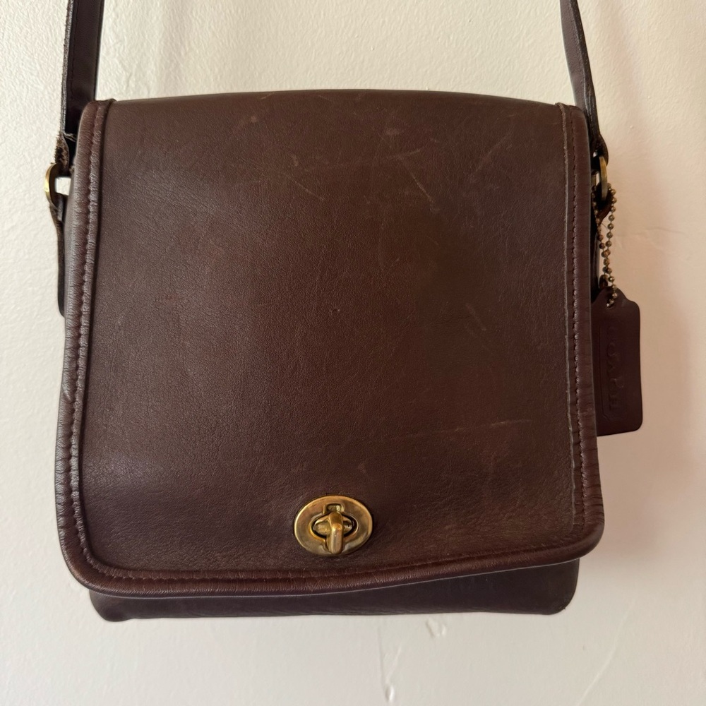 Dark Brown Leather Saddle Bag